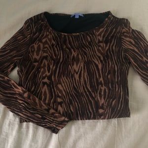 Vivienne Tan Mesh Animal Print Top 🤎